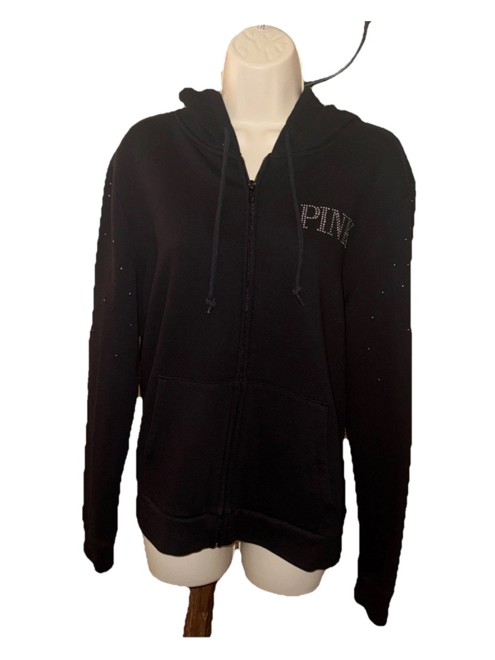 Victoria’s Secret PINK Black Rhinestone Hoodie